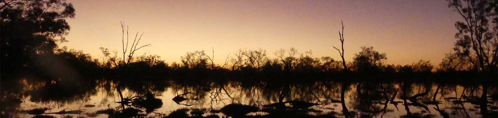 Sunset across the flooded Culgoa River floodplains