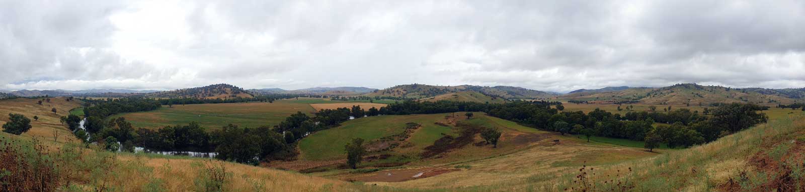 River flowing across farmland