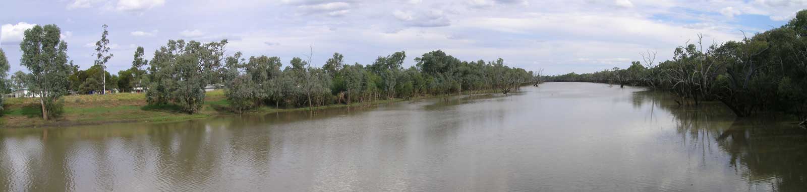 Wide river above weir