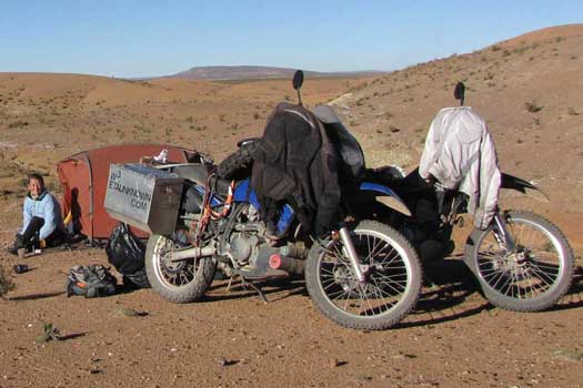 Camping in the deserts of Bolivia