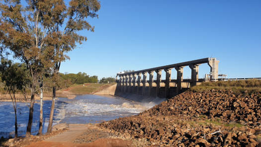 Dam releasing water