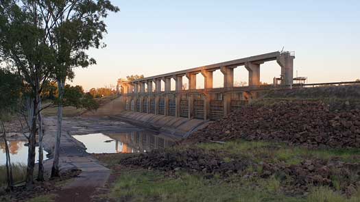 Dam with no water being released