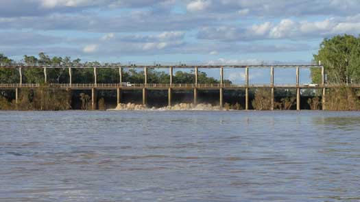 Weir and bridge on a river