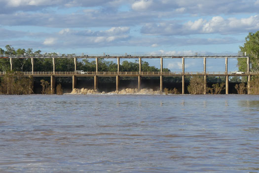 Weir and bridge on a river