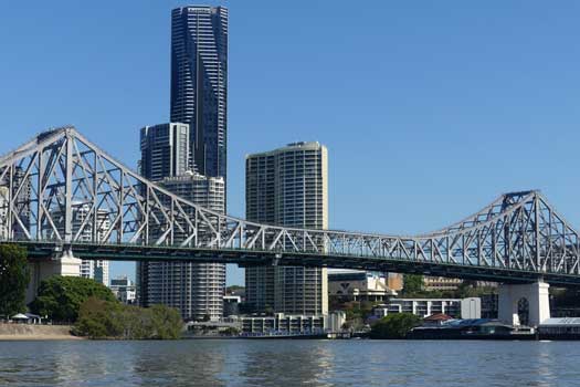 Bridge with the city in the distance