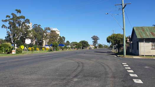 Country town with deserted streets