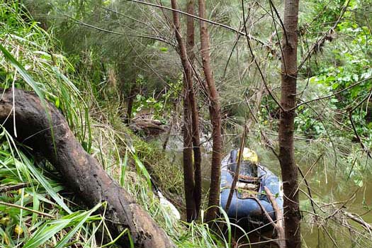 Steep river bank