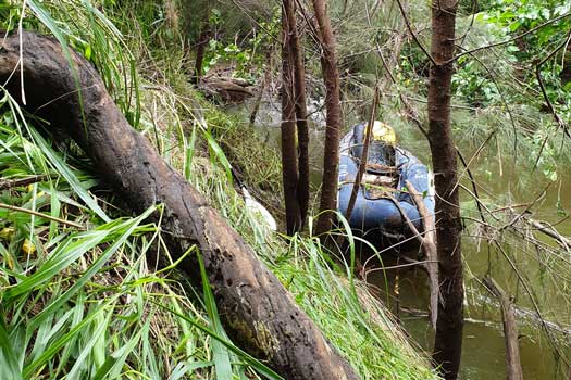 Steep bank beside creek