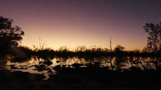 Sunset reflecting off the water