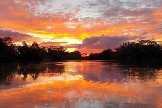 Sunset reflecting off a river