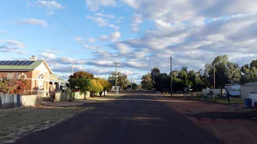 Empty street with old buildings