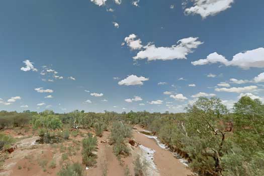 Dry upper riverbed