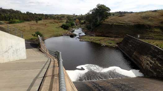 Looking at a river from dam