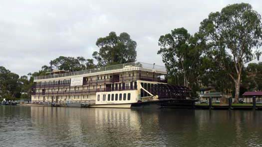 Paddle steamboat docked