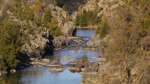 River running through a gorge