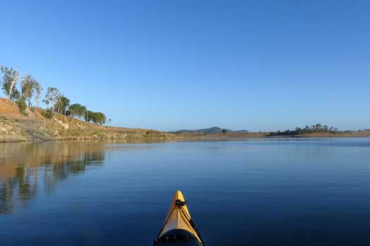 Lake with perfect sunny sky